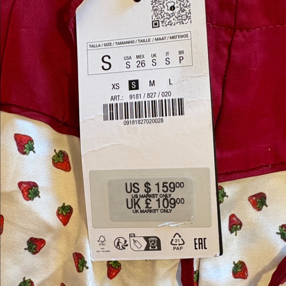 Satin satin strawberry pant Zara nwt - Picture 8 of 8